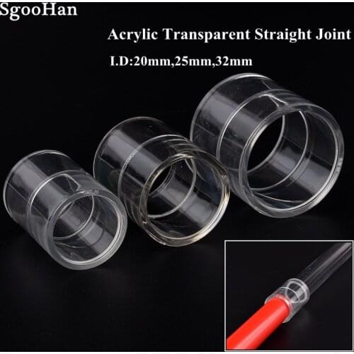 2~10pcs I.D 20~32mm Acrylic Pipe Aquarium Fish Tank Straight Connector Transparent Plexiglass Water Supply Tube Home DIY Joint
