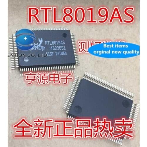 5PCS RTL8019 RTL8019AS RTL8019AS-LF QFP100 Ethernet controller chip in stock 100% new and original