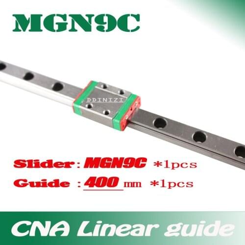 9mm Linear Guide MGN9 L= 400mm linear rail way + MGN9C Long linear carriage for CNC X Y Z Axis Free shipping