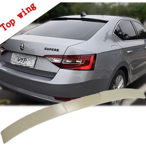 Car Accessories For Skoda Superb 2016-2019 ABS Plastic Unpainted Primer Color Tail Trunk Boot Lip Wing Rear Spoiler Decoration