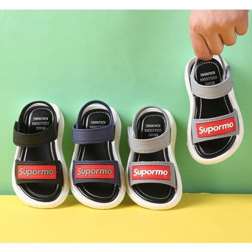 Children Sandals Summer Korean Kids Baby Beach Shoes Casual Non-Slip Soft Plastic Baby Boy Leather Sandals