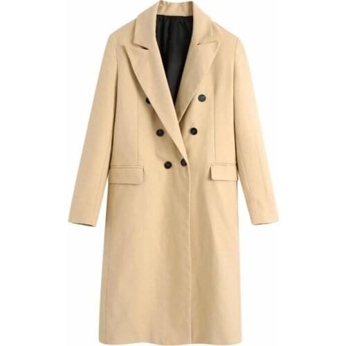 Nice Vogue Button-fly Long Coats Fad Autumn Casual Pockets Ladies Long Jackets Slim Female Coat Loose Girls Chic Jacket