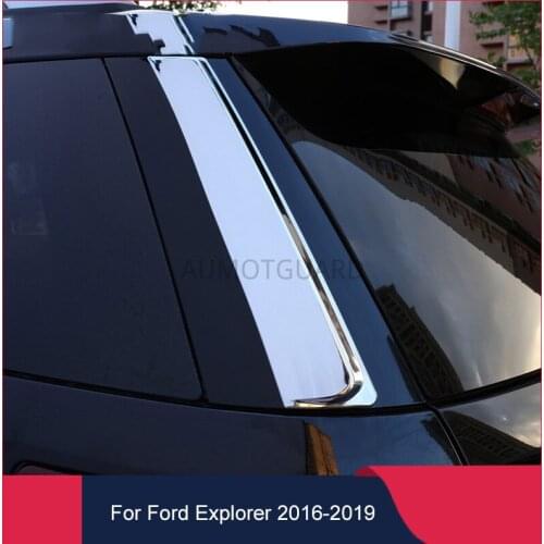 For Ford Explorer 2016 2017 2018 2019 ABS Chrome Car Rear Window Sill Cover Trim 2pcs/set
