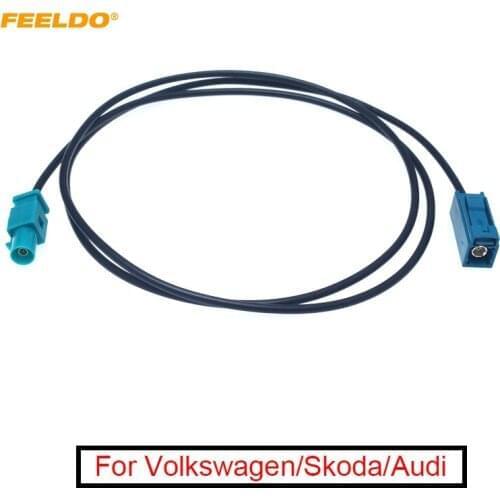 FEELDO 15Pcs Car FAKRA Z Radio Signal Antenna AM/FM 1 Meter Wiring Adapter For Volkswagen/Skoda/Audi OEM Stereo Head Unit