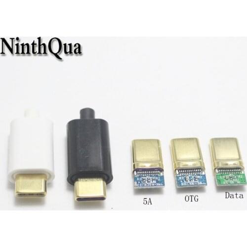 USB Type C Plastic Connector for Samsung S10 S9 Fast Charging Type-C Charger Data Plug for DIY Redmi note 8 pro USB-C Cabo Wire