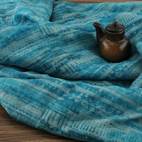 Quality ramie fabric New printing tissu High-end gowns, dresses and jackets patchwork