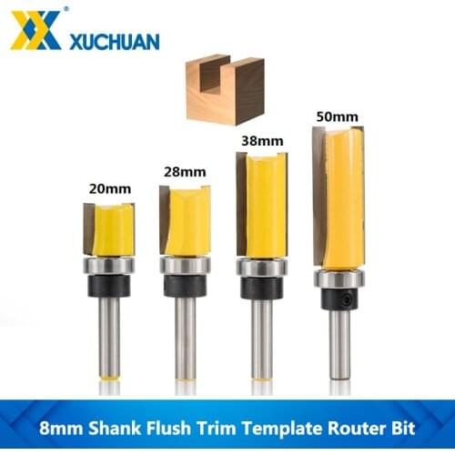 1pc 8mm Shank 3/4'' Diameter Flush Trim Template Router Bit Carbide CNC End Mill Woodworking Straight Trimming Milling Cutter