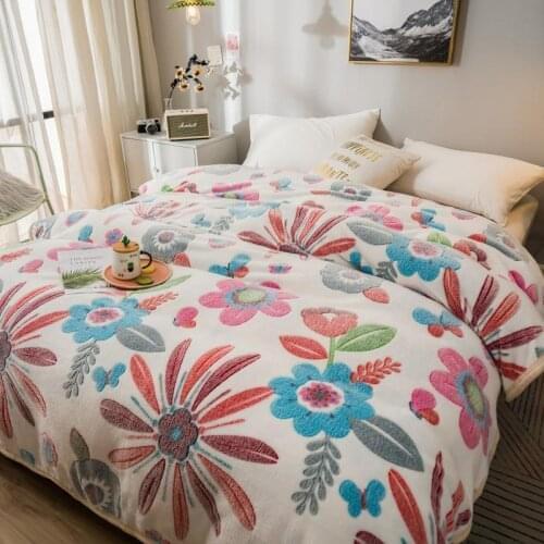 Coral Velvet Blanket Snowflake Velvet Soogan Office Noon Break Rugs Household Air Conditioner Cover No-fading No Hair-shedding