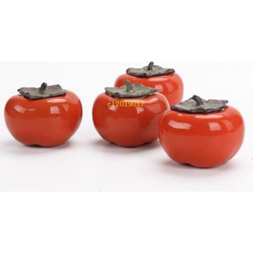Creative new persimmon tea pot persimmon heart ceramic seal jar