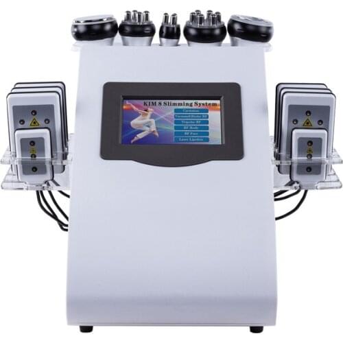 2021 new 8-in-140k ultrasonic cavitation vacuum RF fat dissolving slimming machine with biophoton RF machine