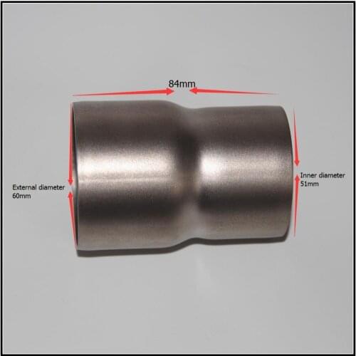 60mm to 51mm Motorcycle Exhaust Adapter Connect Pipe Conversion Interface 60mm to 51mm Escape Welding Pipe Connector