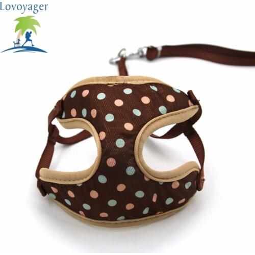 Adjustable Pet Dog Harness Vest Bling Dot Dog Collar Leashes For Small Dog Puppy Cat