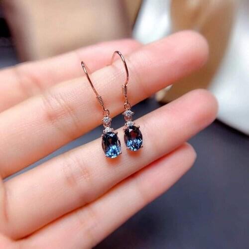 The Best Gift for Anniversary Topaz Earring Natural And Real 925 Sterling Silver Topaz Earring