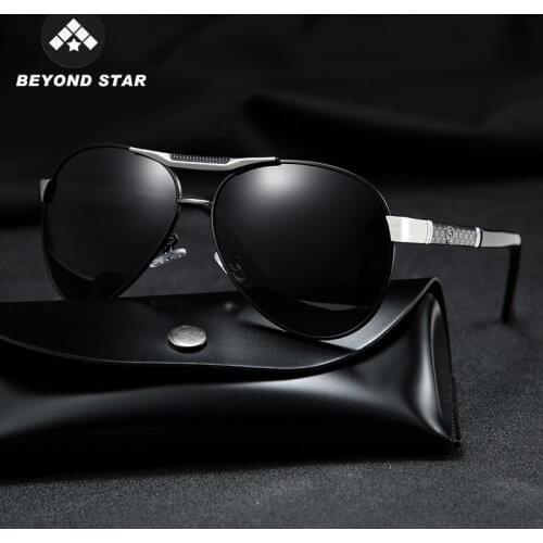 BEYONDSTAR Luxury Brand Aviation Sunglasses Men Metal Frame Polarized Sunglasses 2020 Black Driving Glasses Shades For Men G819