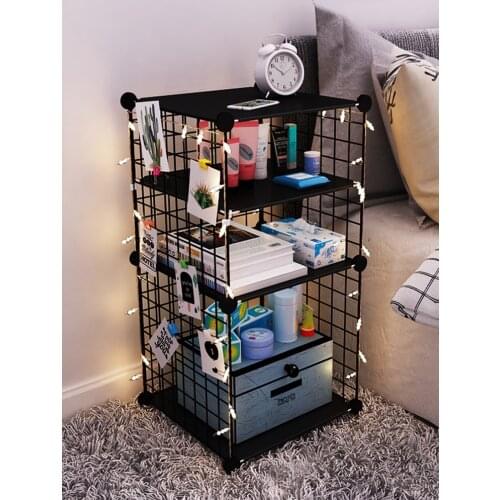 Nordic Modern Bedside Table Bedroom Furniture Storage Locker Small Iron Racks Large Capacity Multi-layer Storage Nightstand