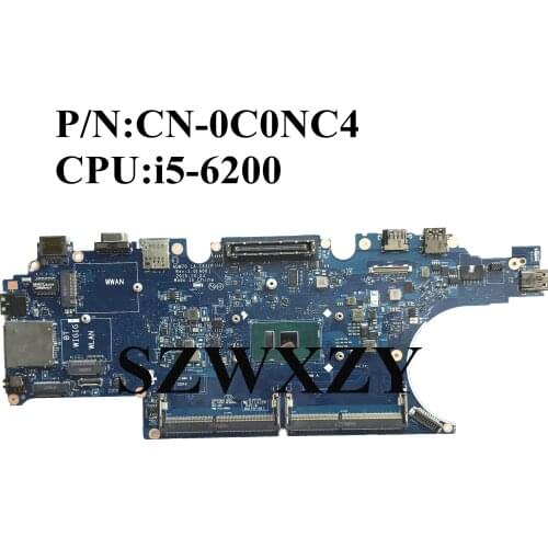 SZWXZY Excellent For Dell Latitude E5470 Laptop Motherboard With I5-6200u CPU DDR4 CN-0C0NC4 0C0NC4 LA-C631P 100% Working