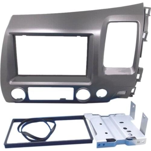 Top!-for Honda Civic 2006-2011 Stereo Radio Double 2 DIN Dash Kit Fascia Dash Panel Trim-RHD