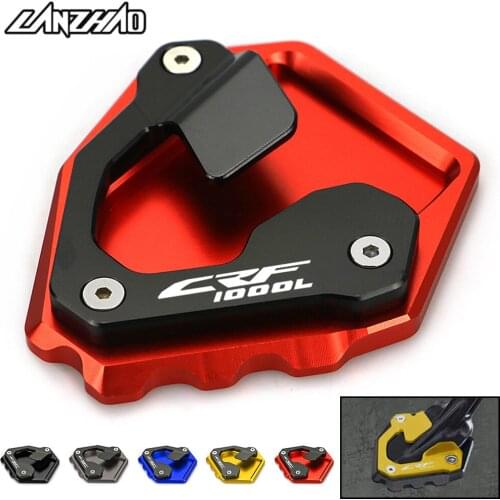 Side Stand Enlarger Kickstand Support Extension Pad CNC Aluminum Motorcycle Accessories for Honda Africa Twin CRF1000L 2016 2017