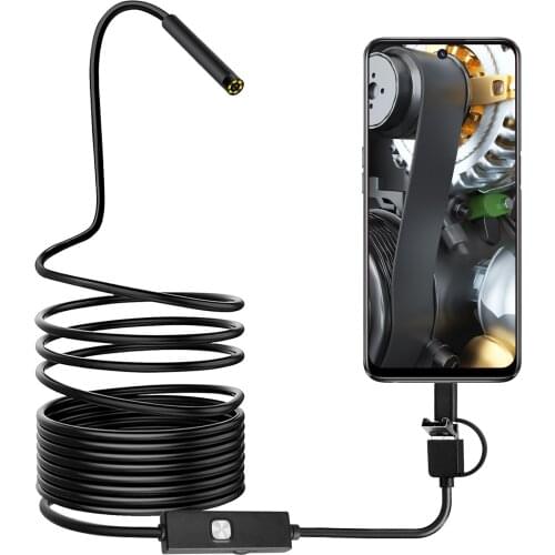 7mm 3in1 usb endoscope for android and windows Inspection CMOS Borescope Digital Microscope Otoscope Camera