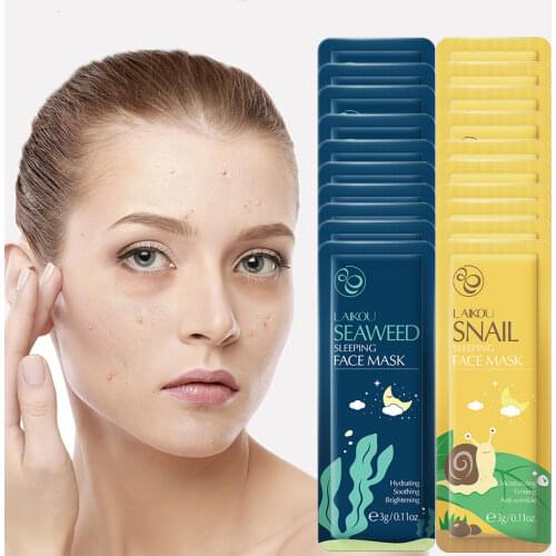 LAIKOU Snail Moisturise Sleeping Face Mask Anti Wrinkle Night Facial Packs Dark Circle Moisturize Anti-Aging Mask for Facecare