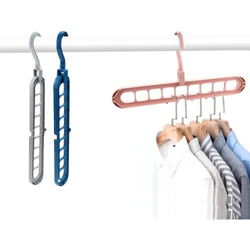 Hangers clothes-horse multiport support baby clothes-horse plastic scarf storage rack 9 hole multifunctional hanger save space