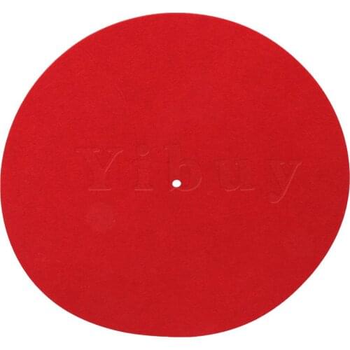 Yibuy 300mm Dia Turntable Slipmat Anti-Static Felt Mat Record Player Pad Red