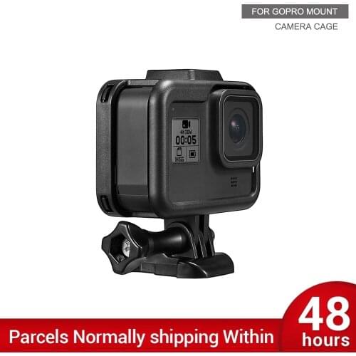 Protective Vlogging Cage for GoPro Hero 8 Black Mount Microphone Vlog Cage Housing Shell Frame Case with Cold Shoe