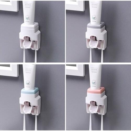 Toothpaste Squeezing Machine Wall Hanging Hole-Free Toothbrush Holder Lazy Squeeze Artifact Tool Automatic Squeeze Bathroom Sets