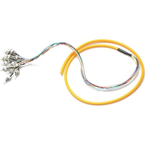 10pcs/set 12 Core Fiber Optic Pigtail FC 1.5m Fiber Patch Cord Single-Mode Optical FTTH Fiber Jumper High Quality