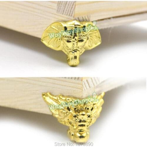 100 Pcs Plastic Corner Protector Feet Leg Decorative Use for Wood Jewelry Chest Gift Box Guard Furniture Gold 2 Style Choice