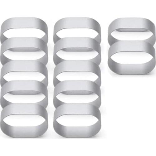 12 Pcs Stainless Steel Oval Cheese Mold Mini Cookie Tiramisu Cutter Mousse Cake Ring Mold Cake Cutting Mold Pastry Rings