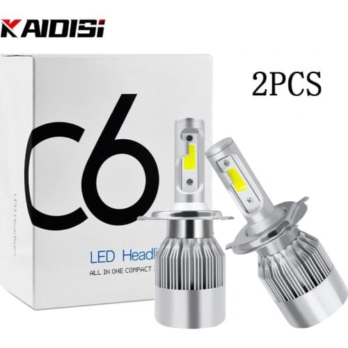 2PCS C6 S2 H1 H3 H4 Led Headlight Bulbs H7 Car Lights 880 H11 HB3 9005 HB4 9006 H13 6000K 72W 12V 12000LM Auto Headlamps