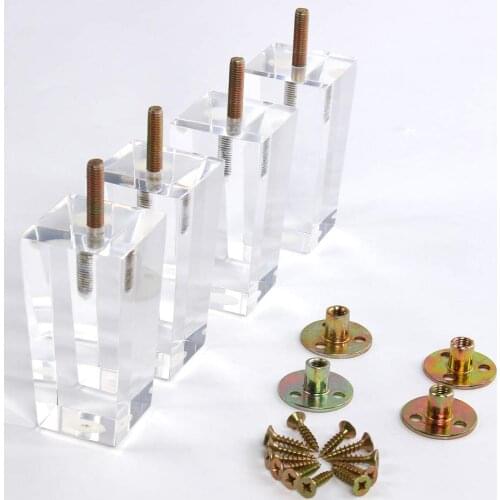 4pcs/lot Simulation Crystal Transparent Acrylic Table Feet Furniture Legs Home Accessories Acrylic Sofa Legs