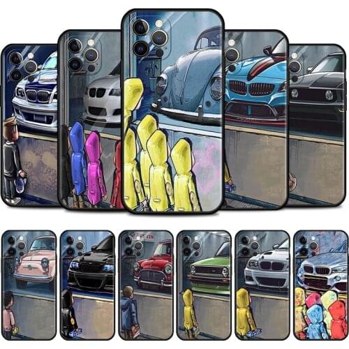 Boy Girl See Sports Car Drift Phone Case for iPhone 11 Pro 12 Mini XR X 7 8 6 6S Plus XS Max 5 5S SE 2020 Mobile Phones Cover