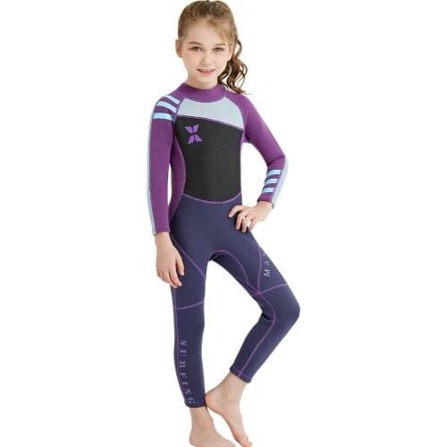 2019 Lycra Wetsuit For Kids Boys Girls Diving Suit Full Swimsuit Long Sleeve Swimwear Wetsuits For Children Conjoined warm 2.5mm