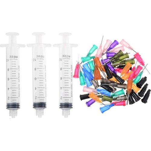 3pcs/set 10CC Dispensing Syringe SMT SMD PCB Solder Paste Adhesive Glue Liquid Dispenser with Plunger + 14GA-30GA Needles