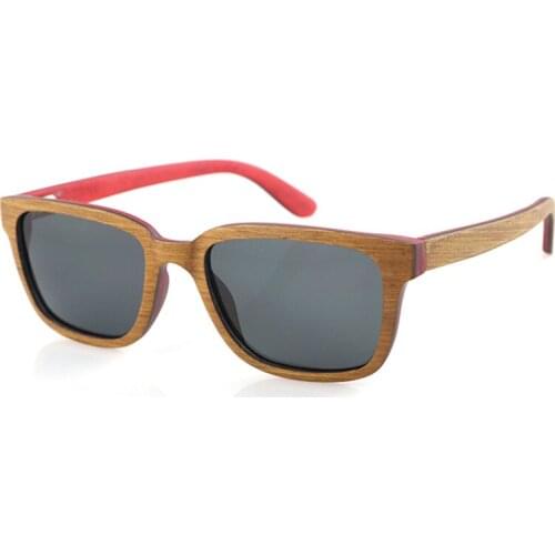 Dropshipping Wooden Looking Grain Frame Sun Glasses Polarized Men Rectangle Wood Laminated Sunglasses