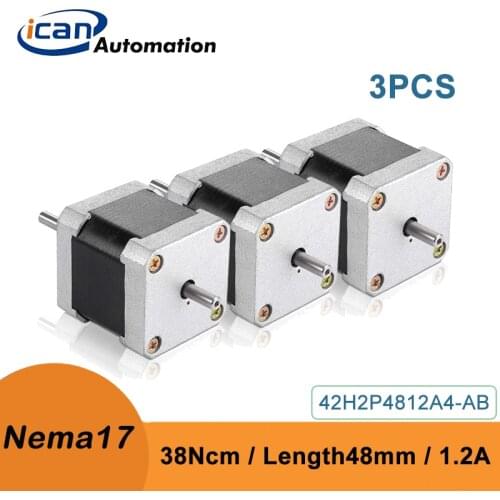 ICAN Mini Stepper Motor Length48mm 38Ncm 1.2A Nema17 Motor Double Shaft