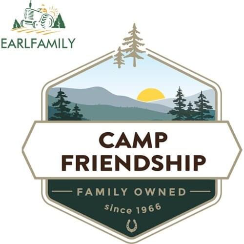 EARLFAMILY 13cm x 13cm for Camp Friendship Adventurer Vehicle Car Sticker Auto Motorcycle Decal Waterproof Creativite Graphics