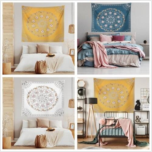 Factory Outlet Fashion Aesthetic Color Plant Flower Tapestry Mandala Wreath Home Bedroom Living Room Decoration Hanging Picture