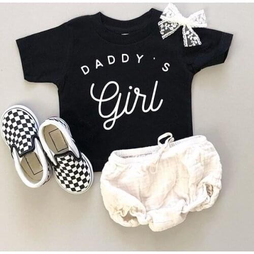 FOCUSNORM Summer Lovely 0-24M Infant Baby Girls Clothes Sets Letter Printed Short Sleeve T Shirts Solid Trousers Shorts