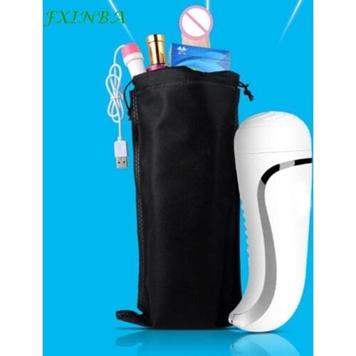FXINBA 31*16cm Black Non-woven Drawstring Storage Bag For Adult Toy Products Pouch Case Organizer