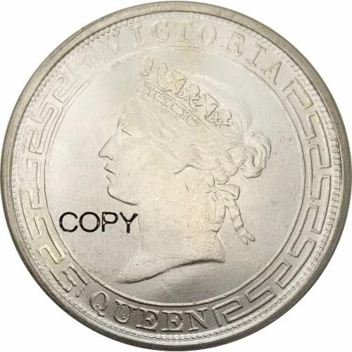China Hong Kong 1867 Victory Queen One 1 Dollar Cupronickel Plated Silver Copy Coin Commemorative Coins