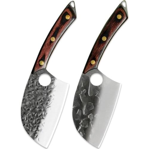 High Carbon Steel 4.5 Inch,7 Inch Forged Chopping Knife Kitchen Butcher Meat Cleaver Chef Knife Cooking Slicer With Wood Handle