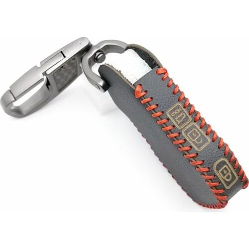 3 Buttons leather car key fob skin set cover case shell holder for Kia 2018 2019 sportage R Stinger remote sorento cerato