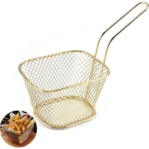 Square French Fries Deep Frying Basket Metal Food Filter Colander Cooking Tool Frying Basket Food Filter Colander Kitchen Tools