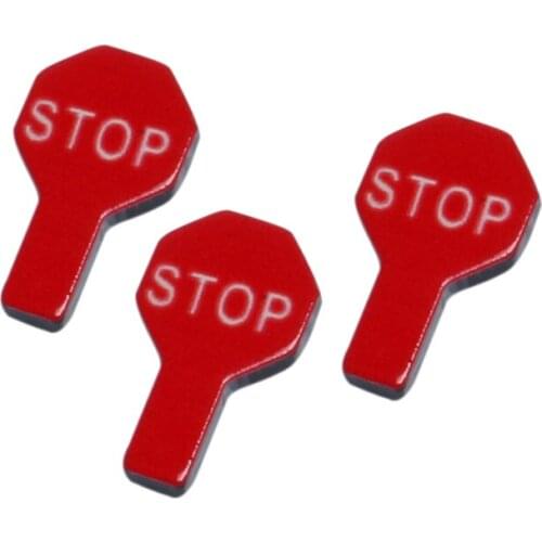 LF 30Pcs Red Stop Acrylic Decoration Crafts Beads Flatback Cabochon Scrapbook DIY For Clothes Embellishments Accessories