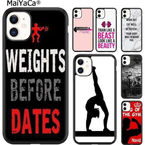 MaiYaCa Fitness Bodybuilding Gym Phone Case Cover For iPhone SE 6s 7 8 plus X XR XS 11 12 pro max Samsung Galaxy S8 S9 S10 shell