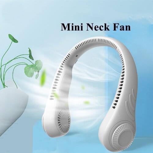Mini Neck Fan with USB Rechargeable Battery, Neck Cooling Personal Fan Protable Air Cooler Ventilador Silencioso 4000mAh