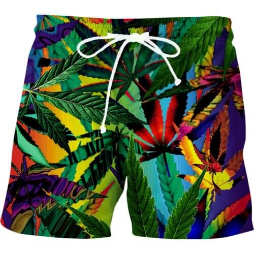 3D swimming trunks 2021 summer mens printed tether pants fashion beach Bermuda shorts black 6XL large size quick-drying